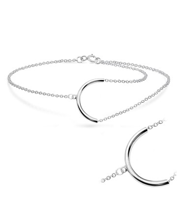 C-shaped Pipe Silver Bracelets BRS-719 